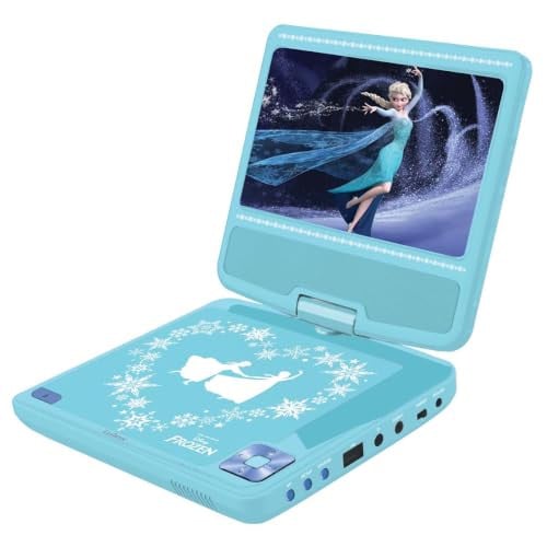 Lexibook Frozen 2 draagbare DVD-speler met 7 inch draaischerm, Elsa, blauw/paars, DVDP6FZLXB