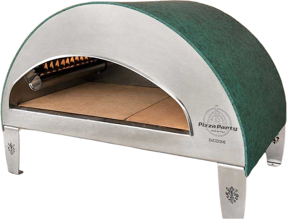 Pizza Party Emozione Acquamarina - Forno a gas per pizza da esterno - Camera di cottura 40x70 cm - Piano cottura in biscotto
