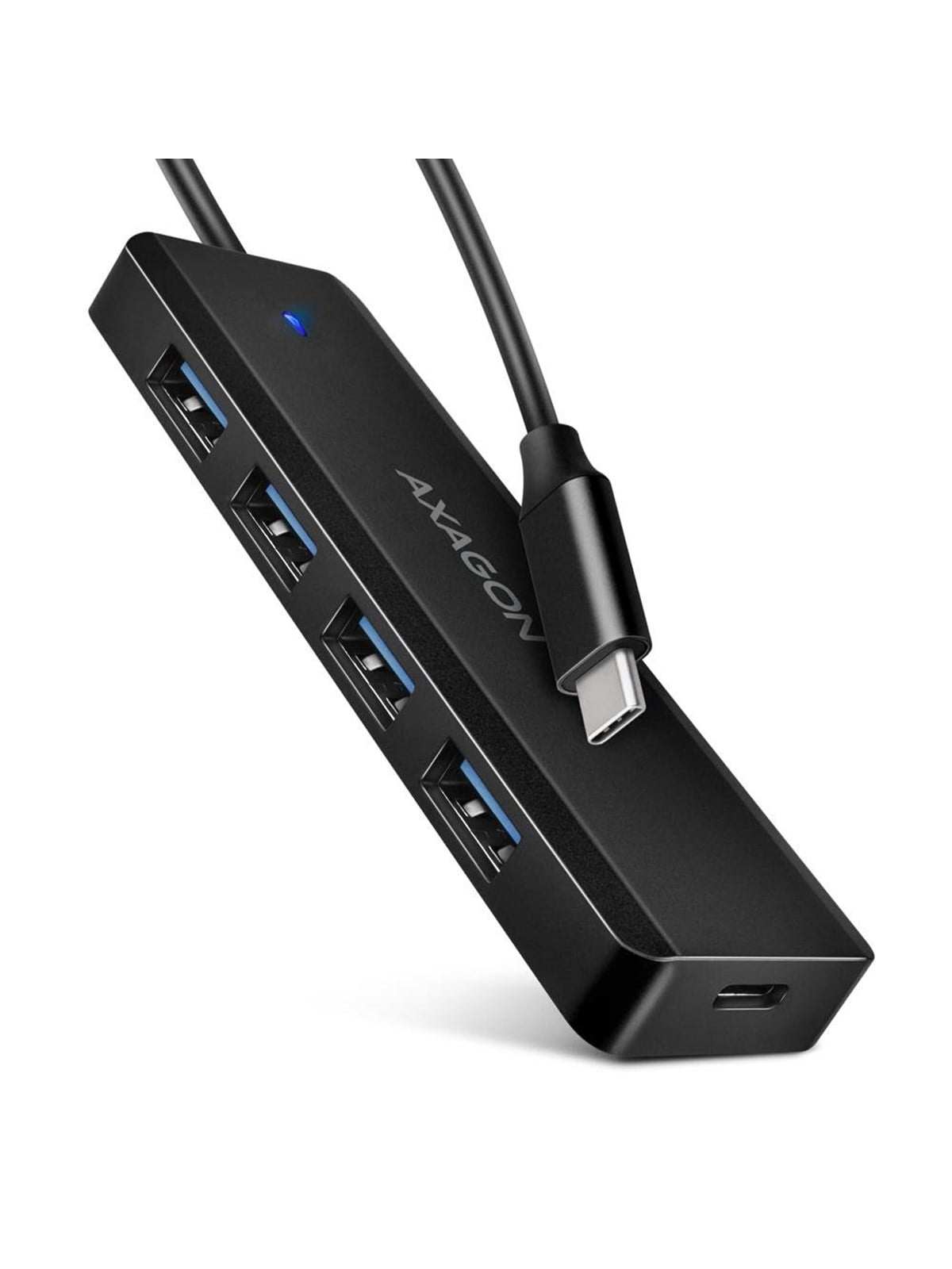 AXAGON SuperSpeed USB-C Reise-Hub USB-Hubs - USB 3.2 - 4 - Schwarz