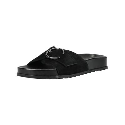 Pantolette PAUL GREEN "Paul Green Pantoletten Veloursleder", Damen, Gr. 38, Leder, schwarz, Veloursleder, Schuhe Pantolette