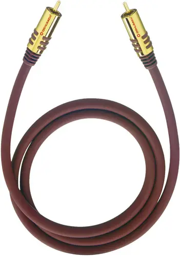 Oehlbach Cinch Audio Anschlusskabel [1x Cinch-Stecker - 1x Cinch-Stecker] 1.00m Bordeaux vergoldete Steckkontakte NF Sub
