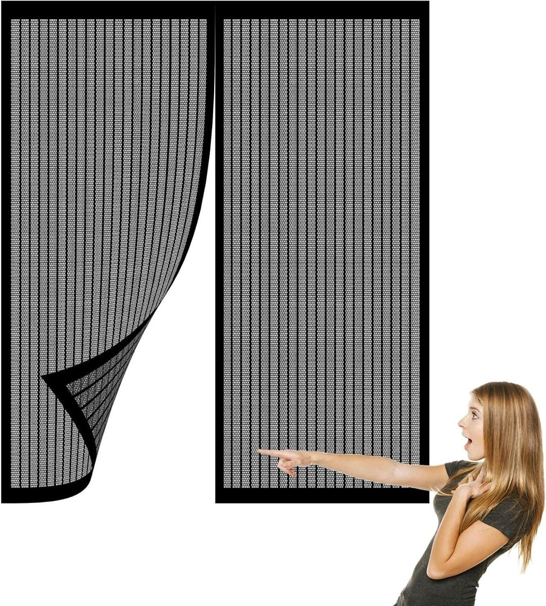 Muggenhor Raam - Magnetisch Vliegengordijn - Zwart - 140 x 250 cm