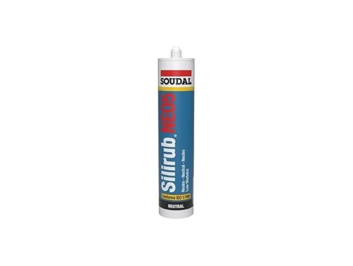 Mastic silicone menuiserie SILIRUB NO5 ton pierre gris 310 ml Soudal 120639