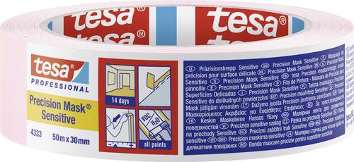 Tesa PRECISION SENSITIVE 04333-00019-02 Kreppband Präzisionskrepp Hellrosa (L x B) 50m x 30mm 1St.