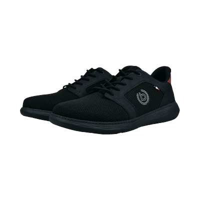 Sneaker BUGATTI, Herren, Gr. 42, schwarz, Lederimitat, Textil, Schuhe Sneaker, Freizeitschuh, Halbschuh, Slipper mit seitlichem Logo-Icon