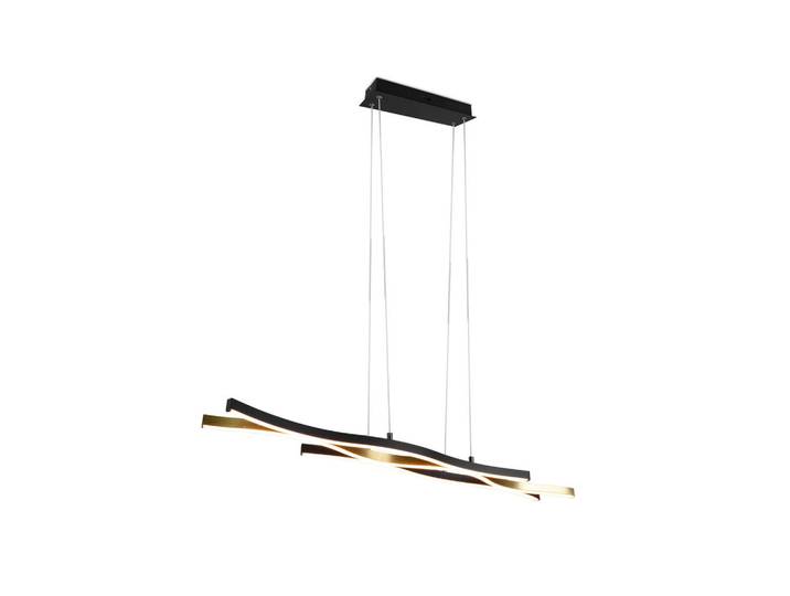 Trio Leuchten Led-Hängeleuchte, Schwarz, Messingfarben, Metall, 15.5x150x107.5 cm, Lampen & Leuchten, Innenbeleuchtung, Hängelampen, Pendelleuchte
