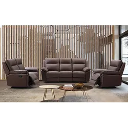 Relaxgarnitur 3+2+1 - Büffelleder - Braun - PAKITA