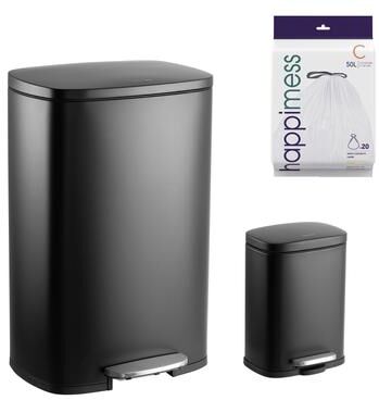 happimess 13-Gallon Trash Can with Soft-Close Lid and FREE Mini Trash Can