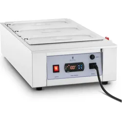 Royal Catering Schokoladenschmelzgerät elektrischer Schokoladenschmelzer 3 x 3,2 l bis 100°C, Fun Kitchen, Silber