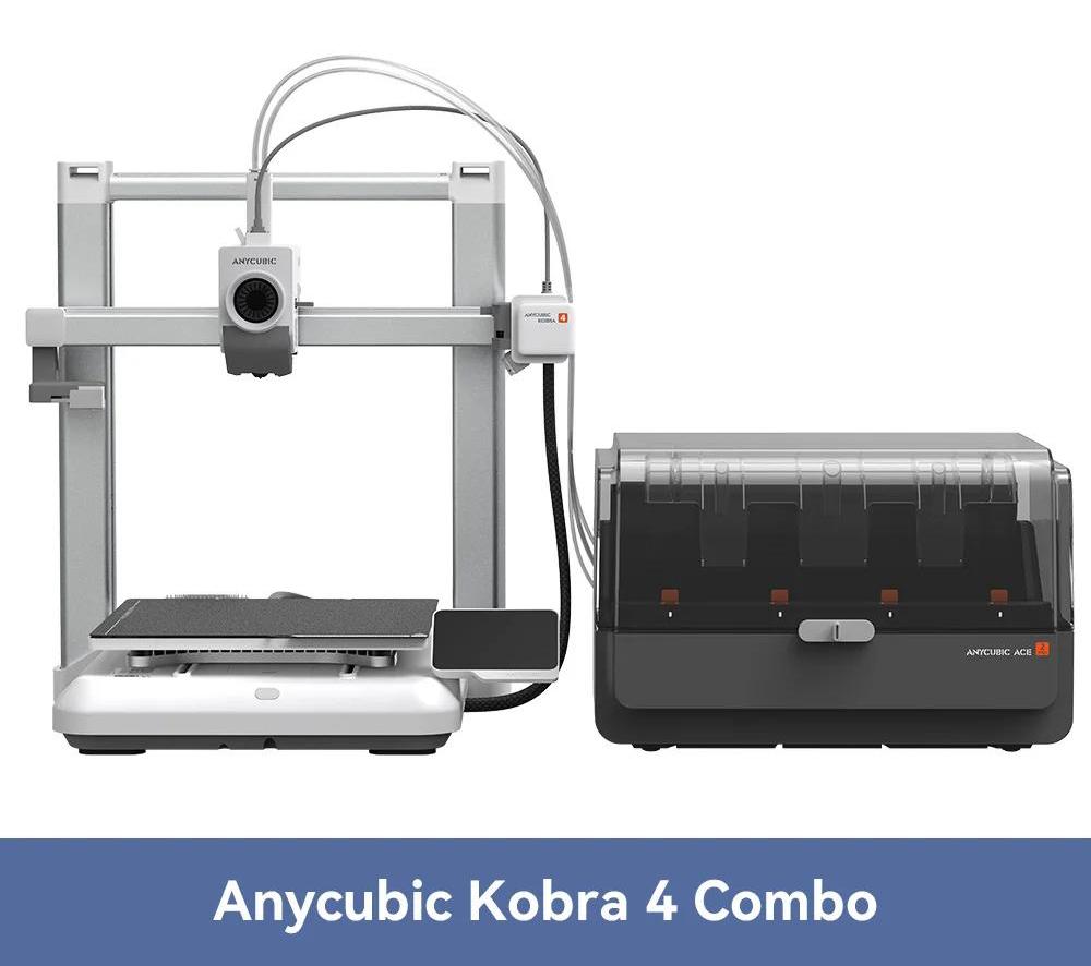 Kobra 4 Combo - FDM 3D Drucker - 4-Farben Druck - 600 mm/s schnell - Auto Leveling - WLAN App Steuerung - 260x260x260 mm Bauraum