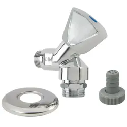 AquaCraft Geräteschrägsitzventil Haubengriff 1/2" YRBA61001000122 Geräteanschlussventil, mit Tülle & Rosette, Chrom