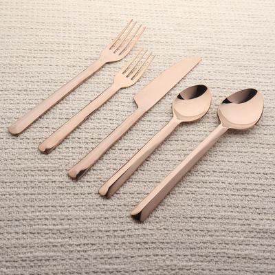 INOX ARTISANS Broacade Bronze PVD 5 Pc. Flatware Set
