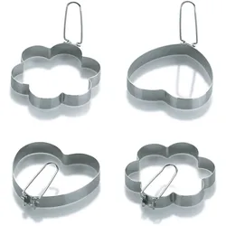 4tlg Eierformerset  2x Herz und 2x Blume Clara - 11210 + 11211
