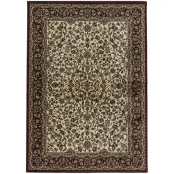 Carpetsale24 Orientteppich Rot 240x340 cm – Kurzflor Teppich im klassischen Vintage Stil für großes Wohnzimmer, Essbereich, offene Räume
