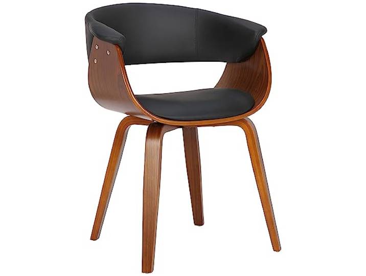 CLP Esszimmerstuhl Bruce mit Kunstlederbezug, Holzgestell, in stilvollem Design für Esszimmer oder Küche Sessel bis 150 kg belastbar Farbe schwarz