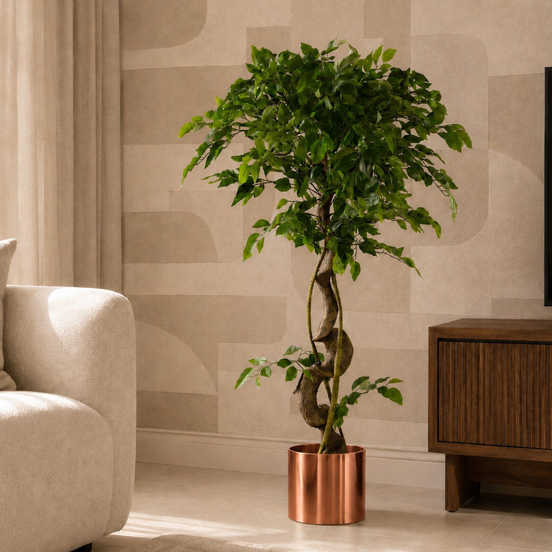 The Seasonal Aisle Faux Ficus Tree Copper 120cm H x 40cm W x 40cm D