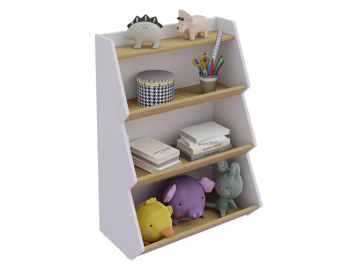 Standregal VCM Holz Kinderregal Bücherregal Kinder Regal Italu , braun (weiß, honig, eiche), Regale, Standregal