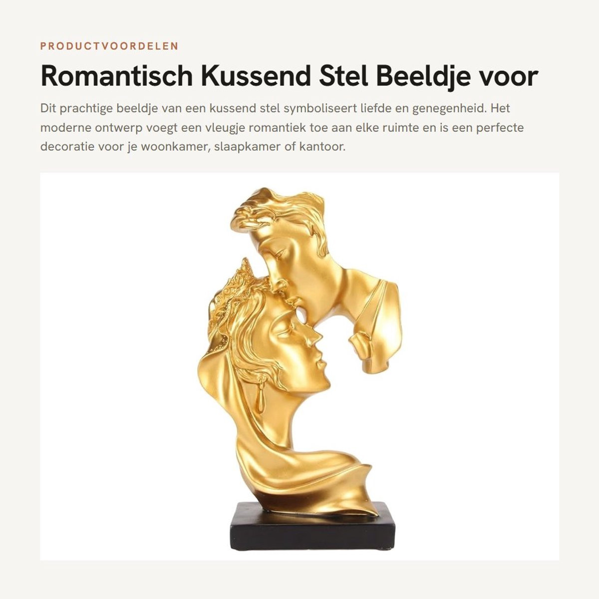 Dailygoods Liefdesbeeld Modern Romantisch Stel - Abstracte Hars Sculptuur - 25,5 x 14,7 cm