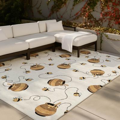 Addison Rugs Machine Washable Indoor/ Outdoor Kids Honeybee Chantille Rug