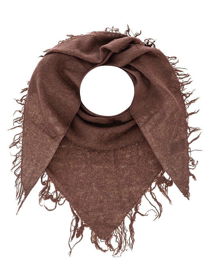 Zwillingsherz Kaschmir-Dreieckstuch in Braun - (L)180 x (B)73 cm - onesize
