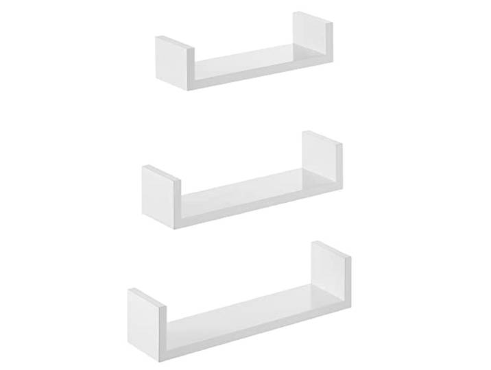 SONGMICS Zwevende Wandplanken, U-Vormige Planken, Set van 3