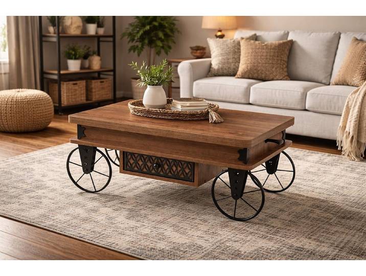 JVmoebel Couchtisch Couchtisch Stil modern Farbe braun kompakt quadratisch Wohnzimmer, Made in Europa