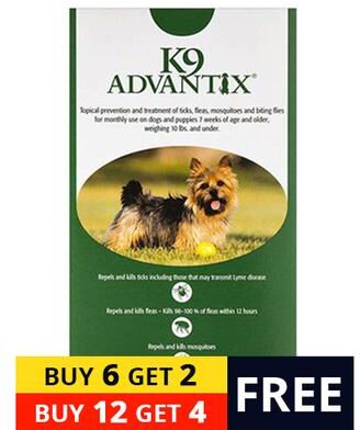 Interceptor K9 Advantix Small Dogs/Pups 1-10 Lbs (Green) 6 + 2 Free