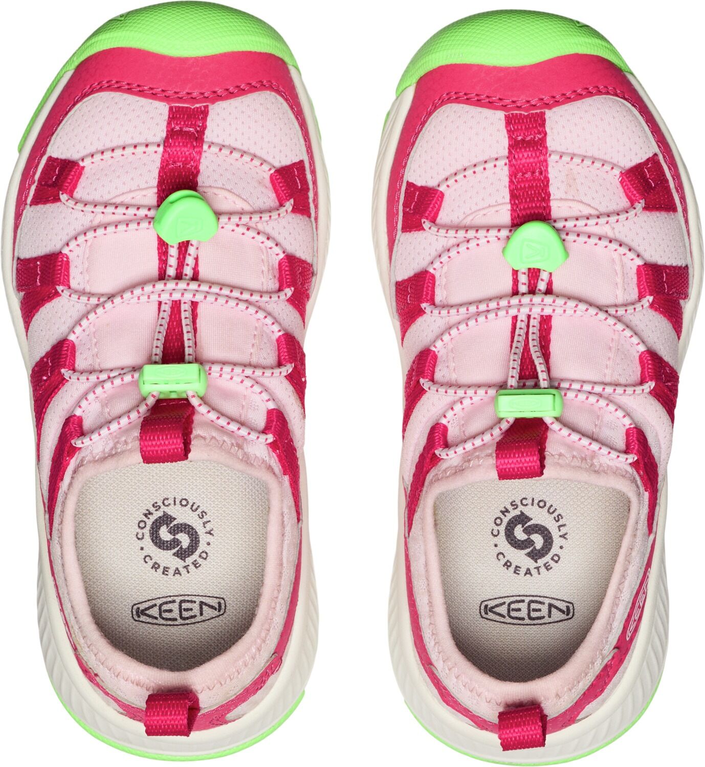 Sneaker KEEN "MOTOZOA SNEAKER", Jungen, Gr. 24, atmungsaktiv, grün (raspberry, summer grün), Synthetik, Textil, Schuhe Sneaker raspberry, summer grün 24, atmungsaktiv