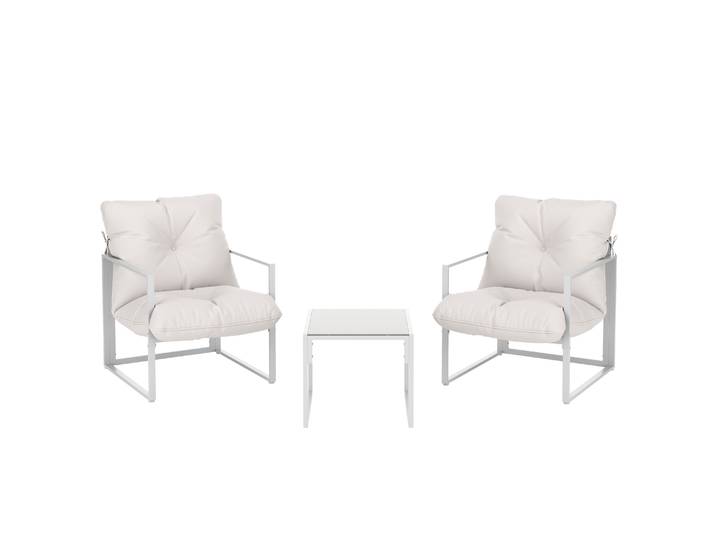 Gartenmöbel Set DELANO 3-teilig weiss