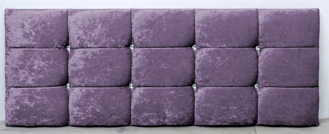 Rosdorf Park Dye Upholstered Velvet Headboard Purple Kingsize (5')