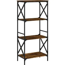 vidaXL Bücherregal 4 Böden Räuchereiche 59x35x132 cm Holzwerkstoff