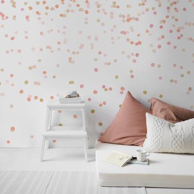 Vliestapete ART FOR THE HOME "Fototapete Konfetti Rosa & Gold", bunt, B:3m L:2,8m, Vlies, Tapeten