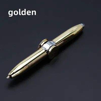 Perfect Picks Market Multifunctional LED Gyro Pen Spinner Fidget Stress Relief Toy & Ballpoint Pen Gift 1pcs Golden