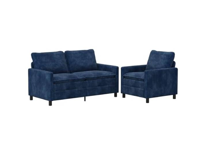 Todiikf Sofagarnitur 2-Teilig Marineblau Modernes Polstersofa Set Elegantes Couch Set aus Metall und Polyester Stoff in Marineblau, ideal für Wohnzimmer, Büro und Gästezimmer.