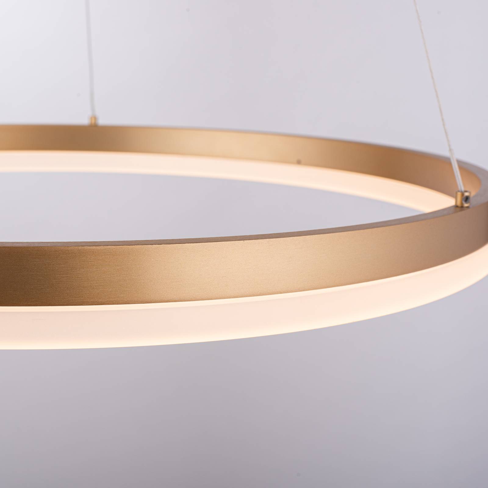 Paul Neuhaus Pendant Light Titus, dimmable, Brass / gold, Living / Dining Room, Aluminium, Modern, Ceiling Light