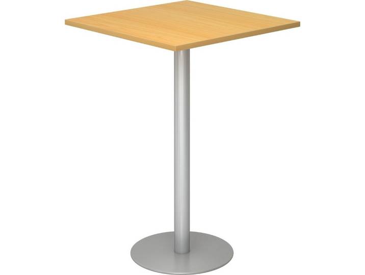 HAMMERBACHER Empfangstheke Stehtisch 80x80cm Buche/silber