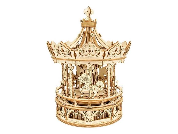 LuxusKollektion 3D-Puzzle Holz Karussell Modellbausatz 3D Puzzle für Erwachsene und Kinder, Puzzleteile