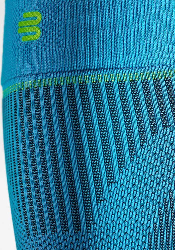 Bandage BAUERFEIND "Compression Sleeves Lower Leg", Gr. M Umfang: 35cm - 43cm, blau, Obermaterial: 57% Baumwolle, 41% Polyester, 2% Elasthan, Bandagen Bandage, beidseitig tragbar, atmungsaktives Material blau M Umfang: 35cm - 43cm