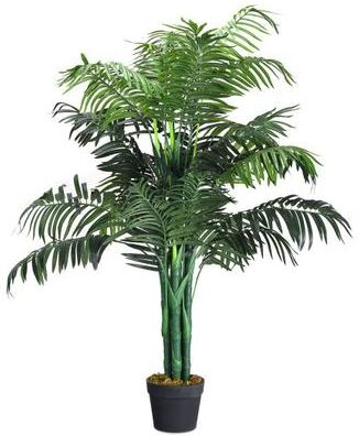 Costway 3.5 Feet Artificial Areca Palm Decorative Silk Tree with Basket