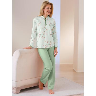 Schlafanzug WÄSCHEPUR, Damen, Gr. 40/42, grün (lindgrün), 100% Baumwolle, Homewear-Sets Schlafanzug