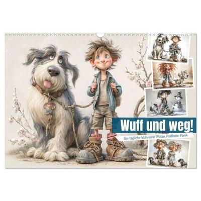Wuff und weg! (Wandkalender 2027 DIN A3 quer), CALVENDO Monatskalender