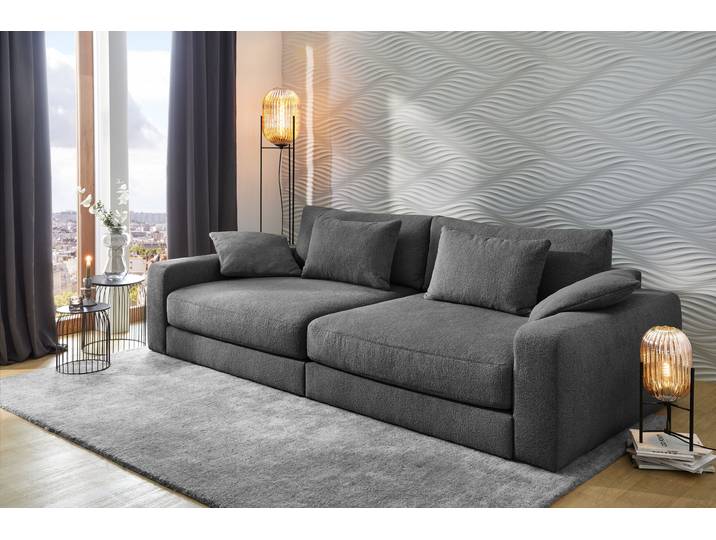 Big-Sofa JOCKENHÖFER GRUPPE Milano XXL, B: 290 cm, Megasofa, Loungesofa , grau, B:290cm T:135cm, Korpus: 100% Polyester;Kissen: 100% Polyester, Sofas, Big-Sofa, mit Zierkissen, Relaxfläche 120x240 cm, Federkern