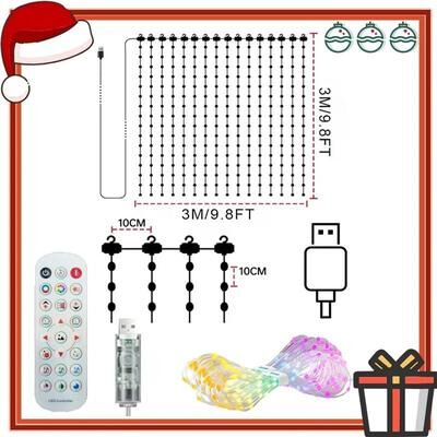Uplift Picks Smart RGB Curtain String Lights With DIY Patterns And Music Sync 3 M usb