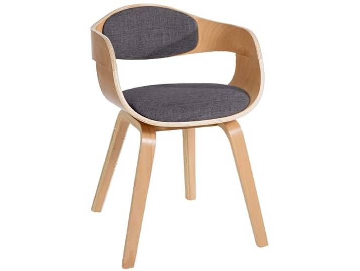 CLP Esszimmerstuhl ergonomisch Kingston,Lehnstuhl mit umlaufender Rückenlehne, Holzgestell belastbar bis 150 kg Farbe Natur/hellgrau