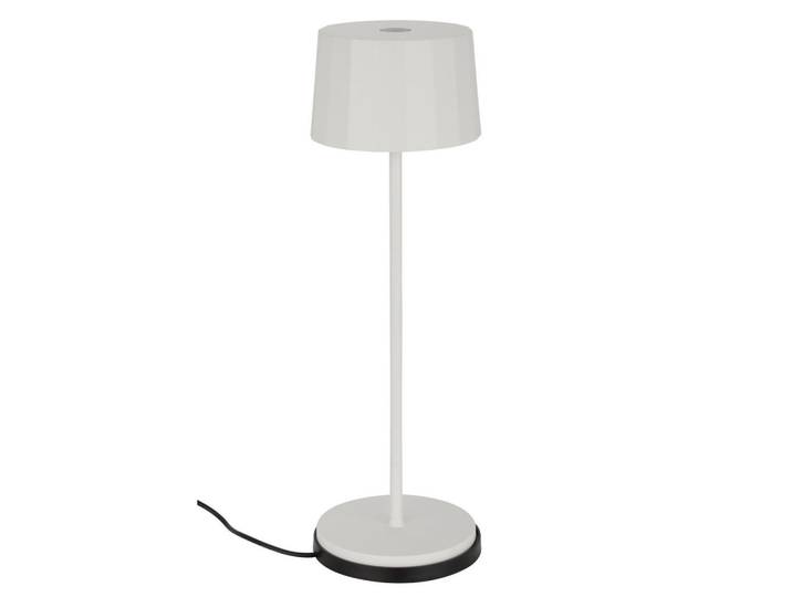 Dieter Knoll Akku-Tischleuchte, Weiss, Metall, Kunststoff, Uni, 90 mm, rund, G, 35 cm, RoHS, kabelloses Laden, Farbtemperaturwechsler, transportabel, Lampen & Leuchten, Innenbeleuchtung, Tischlampen, Akku-Tischlampe