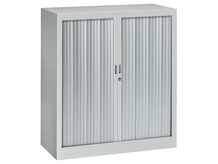 Armoire à rideaux métal Classtout - H.100 x L.90 cm - Corps Gris - Rideaux Gris