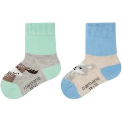 2er Pack camano Soft Baumwoll Baby-Socken 8200 - nature melange 15-18