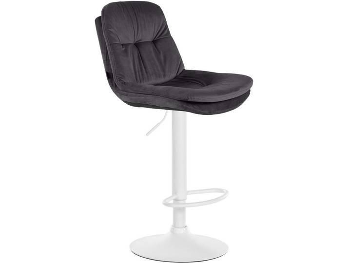 CLP Barhocker Samt Schwarz, Textil, 46x94x54 cm, Esszimmer, Barmöbel, Barhocker