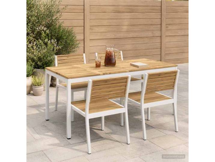 ELORAN®Table de dîner de jardin - Blanc - 180x88 5x75 cm - Table terrasse Moderne_00703367