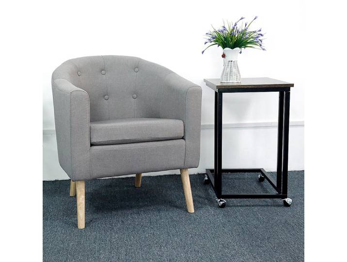 MIPAN. Fauteuil Cabriolet - Fauteuil avec Accoudoirs - Canapé avec Dossier Siège Rembourré Pour Salon Chambre Bureau - Gris